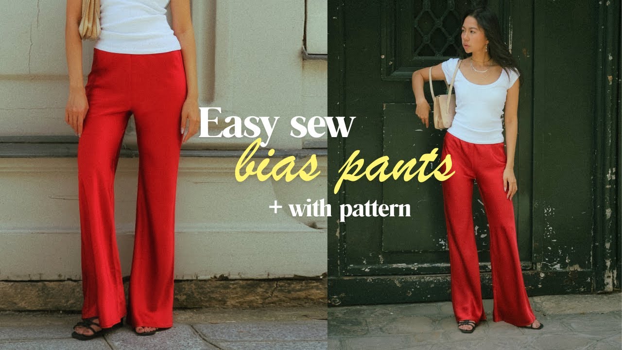 DIY bias pants sewing tutorial | Beginner sewing pattern
