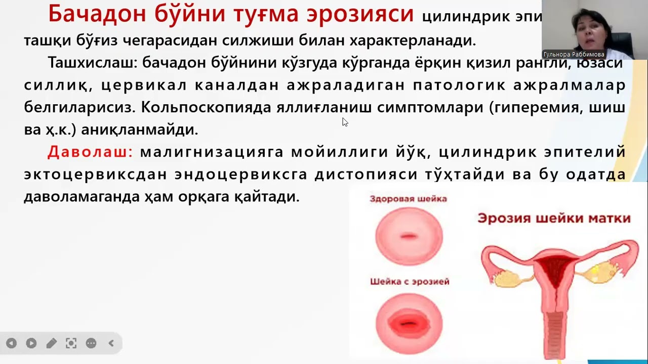 Bachadon bo'yni va tanasining fon va rak oldi kasalliklari