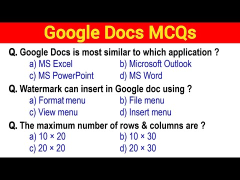 MCQ on Google Docs Google Docs MCQ with Answers