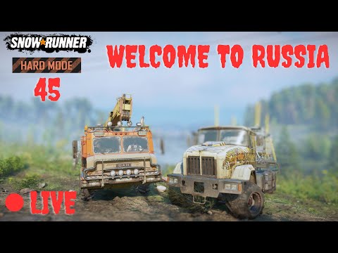 SnowRunner Hard Mode LIVE! Russia Here We Come! Ep 45