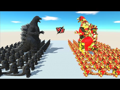Heisei Godzilla VS Gold Heisei Godzilla Death Run VS GODZILLA 2014 - Animal Revolt Battle Simulator