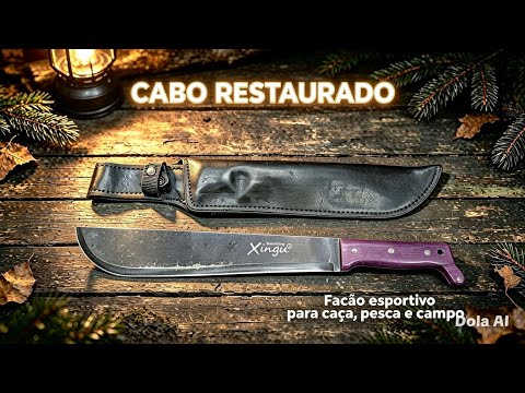 RESTAURAÇÃO PARTE1 Do cabo do FACÃO XINGU com madeira nobre, respeitando a lâmina original.