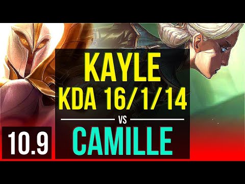 KAYLE vs CAMILLE (TOP) | KDA 16/1/14, 3 early solo kills, Triple Kill | EUW Diamond | v10.9