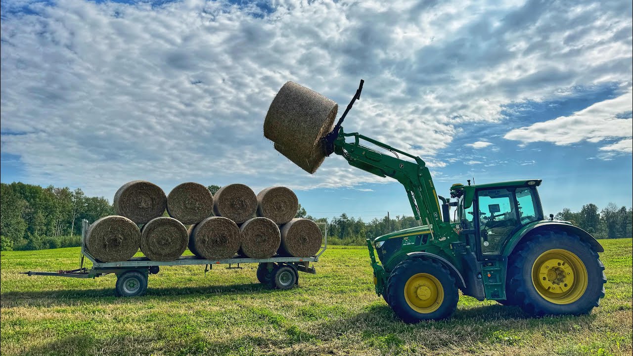 2024 summer#26 Prakeiktas laukas sulėkščiuotas, šiaudai važiuoja namo