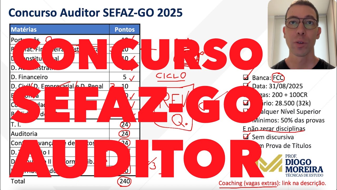 SEFAZ-GO Auditor Competition 2025: analysis of the notice and study tips