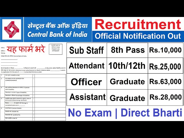 Central Bank of India Recruitment 2022