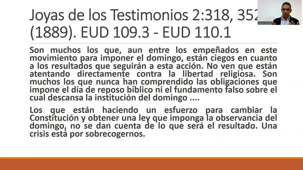 "EL CAMINO HACIA LA LEY DOMINICAL. PARTE 1"