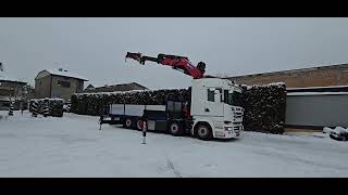 Scania R580 V8 8x2 + CRANE HMF 8520 K6+K6 Pritsche LKW | Bild 4 - Autoline