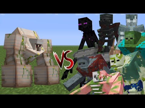 Buffed Iron Golem vs All Mutant Creatures (Bedrock Edition)