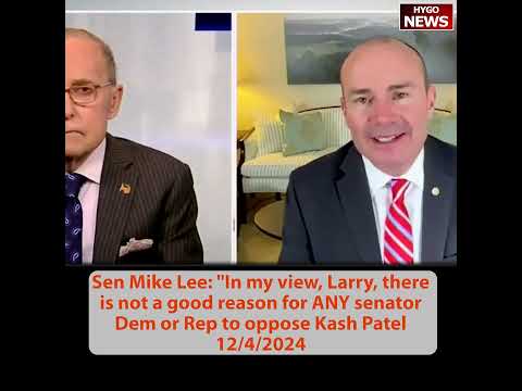 Sen Mike Lee: not good reason ANY senator to oppose Kash Patel; Pete Hegseth's lawyer: anonymous