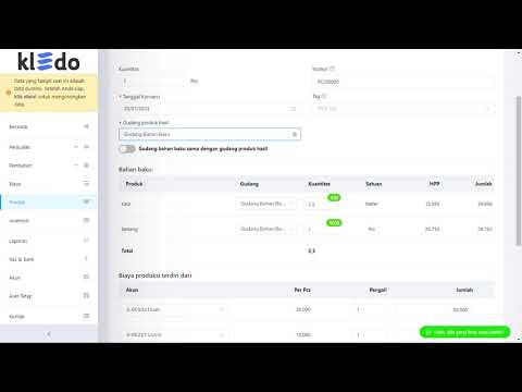 Pengaturan Default Gudang Konversi Produk