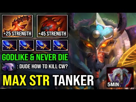 Amazing Tanker 5Min Vanguard 100% Unkillable Centaur with Max Strength Heart + Aghanim DotA 2