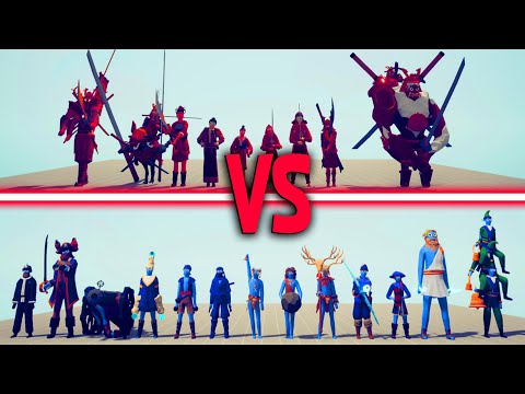 MEGA SAMURAI TEAM vs MEGA RANGED TEAM | TABS - Totally Accurate Battle Simulator