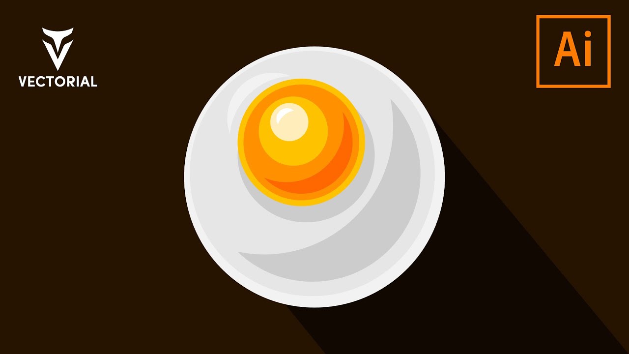 How to draw a fried egg vector tutorial in Adobe Illustrator 2020