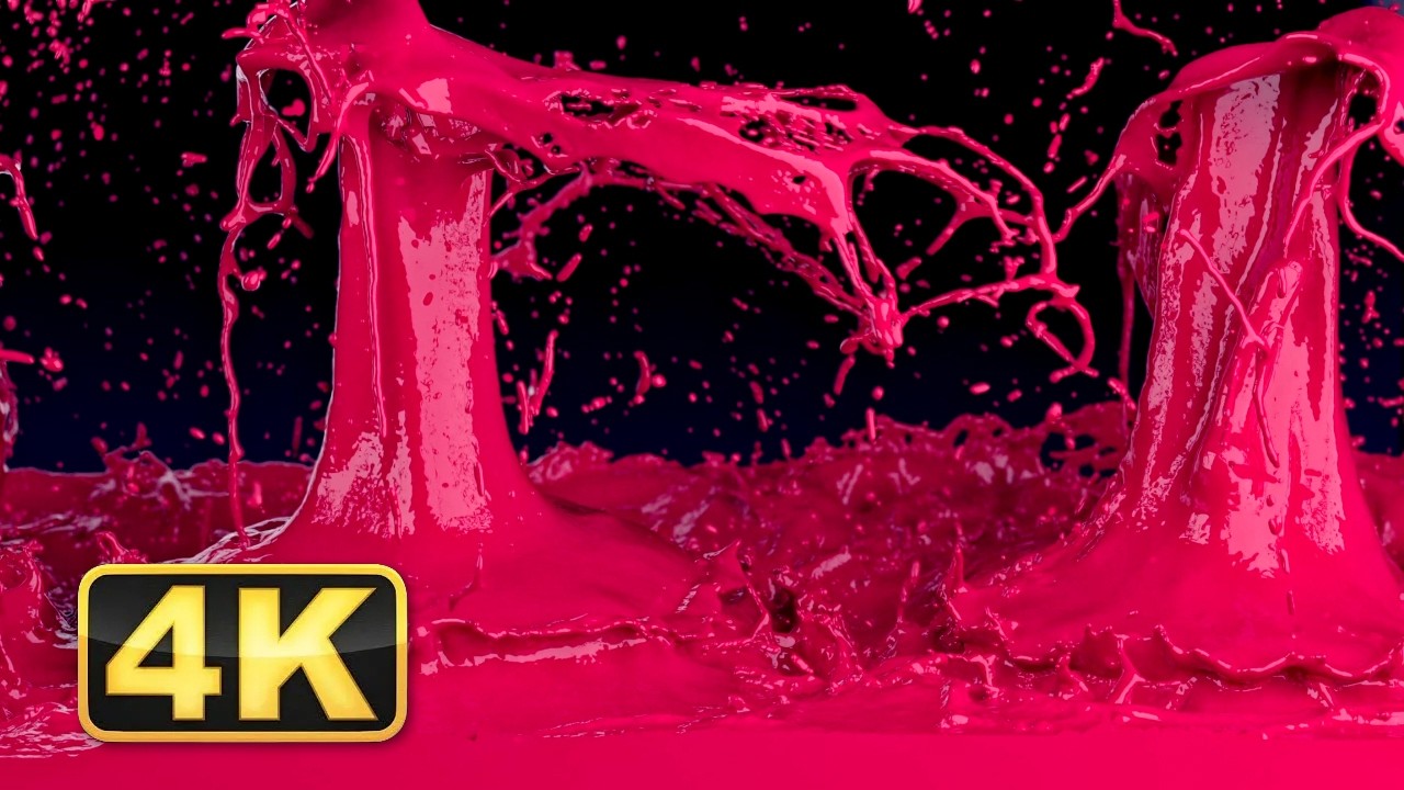 4K Slow Motion Paint/Liquid Splashes! Relaxing Colors UHD Visuals with Soothing Music for Sleep/Calm