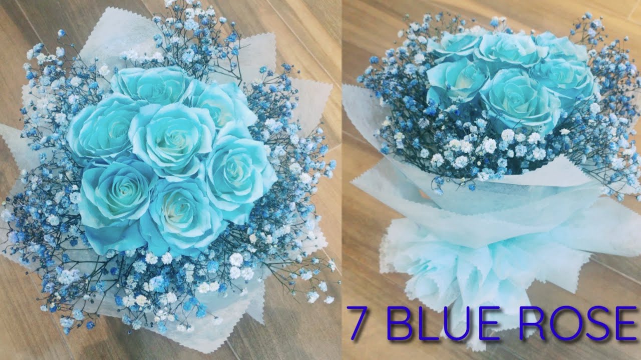 HOW TO ARRANGE 7 BLUE ROSE ONLY