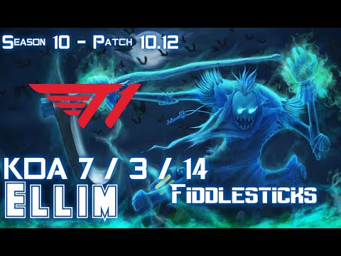 T1 Ellim FIDDLESTICKS vs KINDRED Jungle - Patch 10.12 KR Ranked