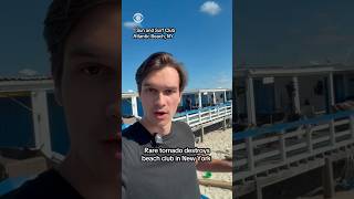 Rare tornado destroys beach club in New York #shorts