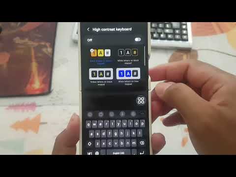 Samsung Galaxy Z Flip 5 Tips : How to turn on or off Hight contrast Samsung keyboard (Android 14)