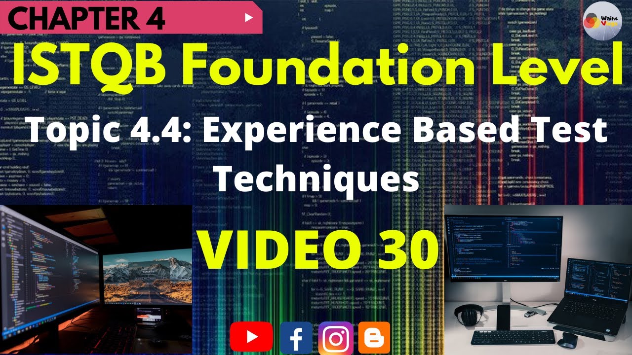 ISTQB Foundation Level|CH#4: Test Techniques | Topic 4.4: Experience based Testing | Video 30 |