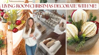 LIVING ROOM CHRISTMAS DECORATE WITH ME! | CHRISTMAS DECOR TIPS | TREE AND MANTLE DECOR IDEAS