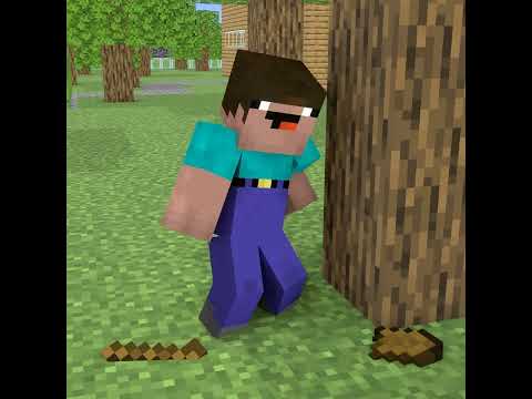 When Noob cut the tree - Minecraft Animation Monster School