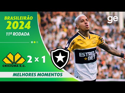 Gols e lances de Criciúma x Botafogo