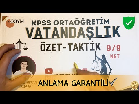 KPSS Ortaöğretim Vatandaşlık 20 Dakikada Fulleten Genel Tekrar