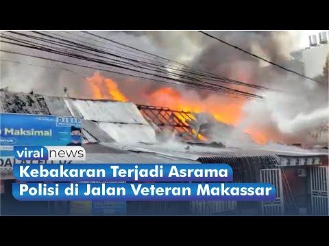 Kebakaran Terjadi Asrama Polisi di Jalan Veteran Makassar