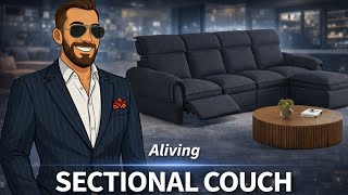 Aliving CloudCubo 3-Seat Modular Power Reclining Sectional Sofa with Ottoman -