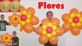 como hacer FLORES CON GLOBOS - decoracion con globos - Gustavo gg - flores de globos
