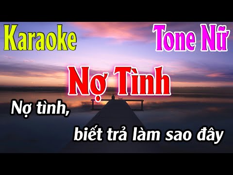 Nợ Tình Karaoke Tone Nữ ( Am ) Beat Hay | Karaoke Lâm Organ
