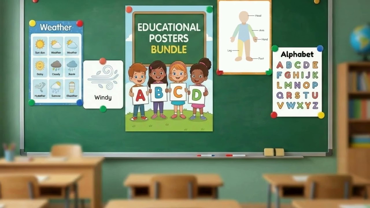 Educational Posters Bundle for Kids Printable Classroom & Homeschool