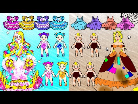 Rich Mom VS Poor Mom Gave Birth to 4 BABIES - Barbie Family Handmade - DIY Arts & Paper Crafts