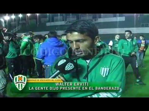 WALTER ERVITI - BANDERAZO DE APOYO AL EQUIPO EN BANFIELD - 22-04-2016