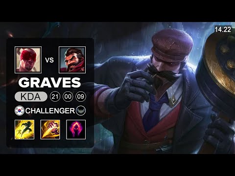 Graves vs Lee Sin Jungle - KR Challenger - Patch 14.22 Season 14