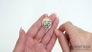 9ct Yellow Gold Double Sided Oval Shaped St Christopher Pendant