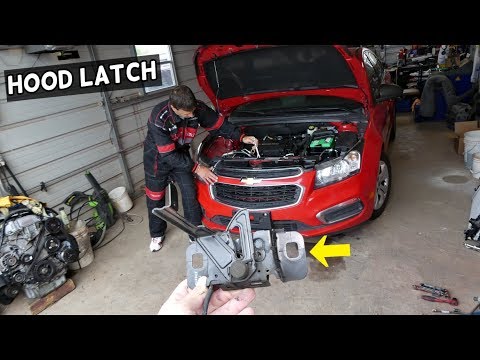CHEVROLET CRUZE HOOD LATCH REPLACEMENT REMOVAL. HOOD OPEN FIX  CHEVY CRUZE SONIC