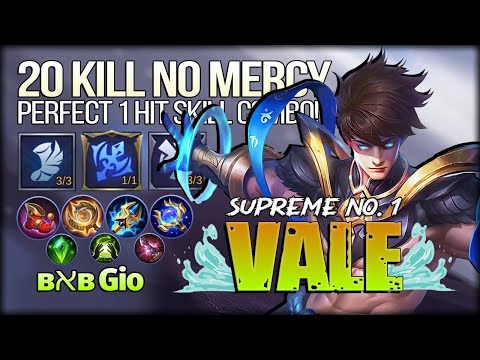100% Monster! 1 Combo 1 Kill 20 Kill No Mercy! ʙאʙ Gio Spain No. 1 Vale - Mobile Legends: Bang Bang