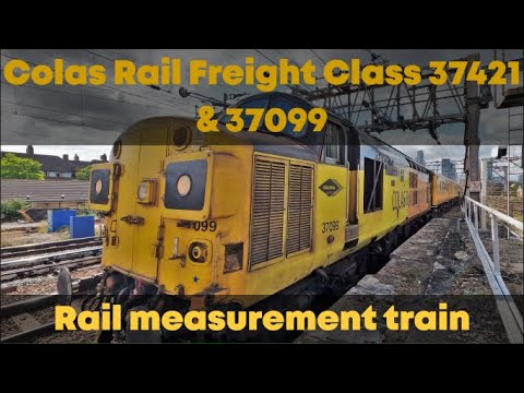 Colas Rail Freight Class 37421 & 37099 rail measurement train 14/09/2022