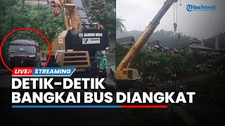 LIVE: Detik-detik Bangkai Bus yang Kecelakaan di Objek Wisata Guci Tegal Diangkat, Diguyur Hujan