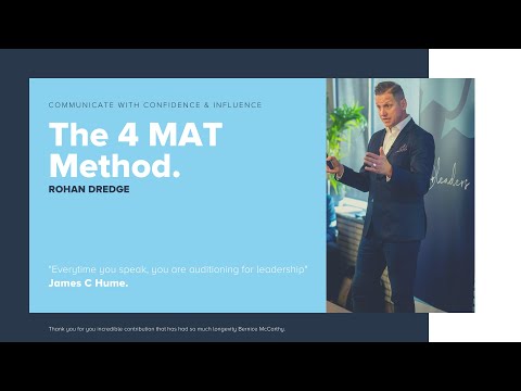 Rohan Dredge - Bernice McCarthy's 4 Mat Methodology for speaking anywhere, anytime.
