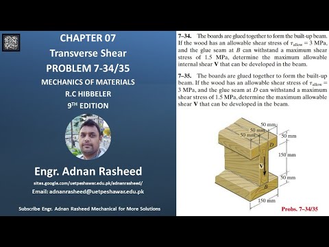 7-34/35 Determine the maximum allowable internal shear V | Mech of materials RC Hibbeler