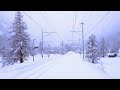 4K St Moritz Chur Glacier Express Cab Ride W Heavy Snowfall 02 2024 Führerstandsmitfahrt