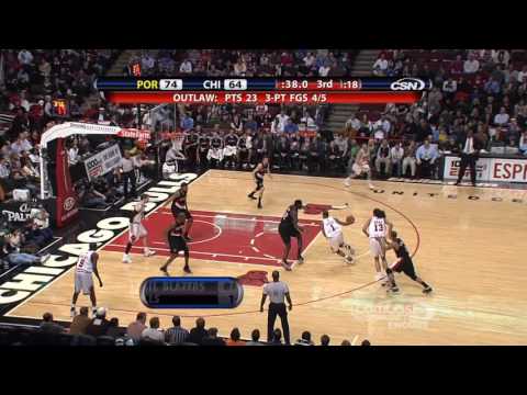 Derrick Rose rookie highlights vs Portland 2008-09