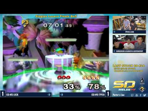 Last Stock SD #24 - Lock (Samus) vs TpFox (Fox) - SSBM Losers Finals - Melee