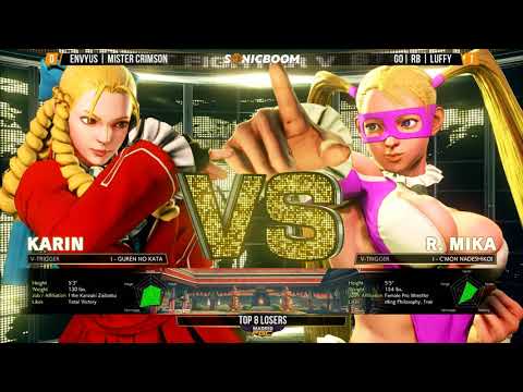 Sonic Boom VI SFV Top 8 losers ENVYUS l Mister Crimson (Dalshim, Karin) vs GO RB l Luffy (Mika)