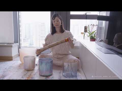 Crystal Tones Singing Bowls Soundbath for 15mins Meditation Releasing worries