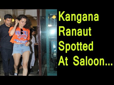Kangana Ranaut spotted at Bblunt Salon in Bandra, Mumbai.