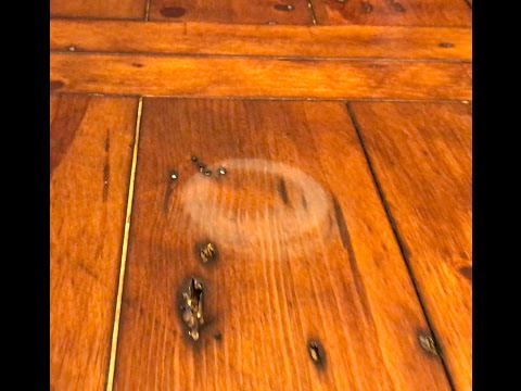 Really works! Remove water stains in wood with a hair dryer!